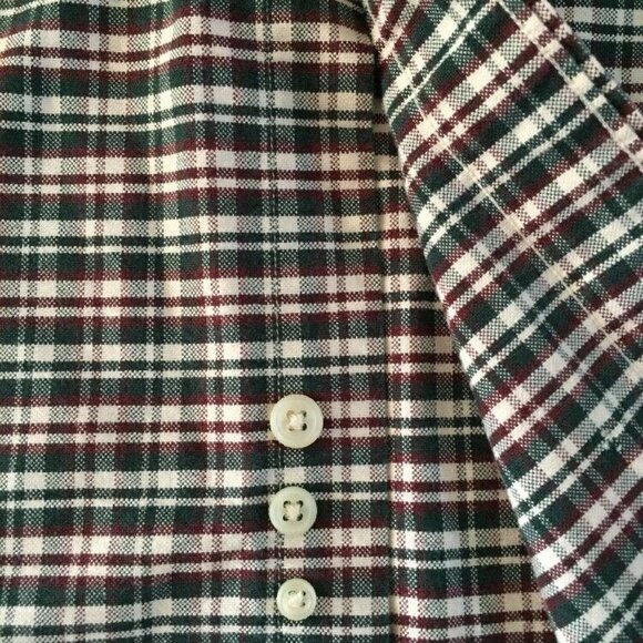 90s Hunt Club Shirt Mens 16.5 34/35 Green Red Plaid Preppy Heritage Academia VTG - Picture 10 of 14